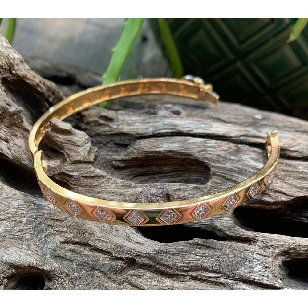 Ross-Simons Gold Diamond-Accented Bangle Bracelet - Picture 5 of 5